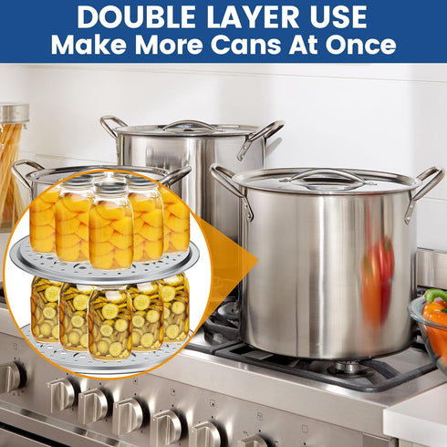 Pressure Canner Rack 2Pcs - Stainless Steel Canning Rack for Pressure Cooker, 11 Inch Canning Racks for Water Bath Canner, Canning Supplies - Comp...