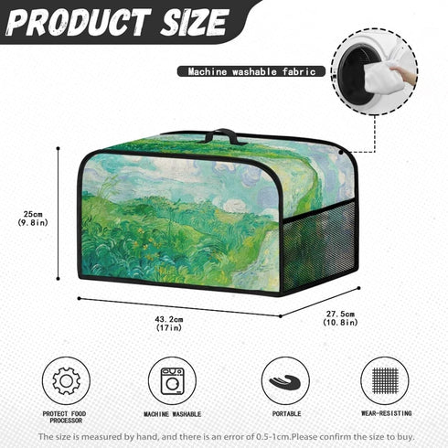Van Gogh Wheatfield Slow Cooker Cover Resistant Oval Slow Cooker Cover Fits for Most 6-8 Quart Oval Slow Cooker Small Appliance Dust Cover for Hom...