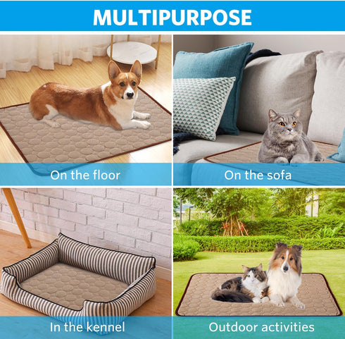 Dog Cooling Mat, Pet Cooling Mat for Dogs Cooling Blanket for Dogs Dog Cooling Pad for Kennels, Crates, Cars, Indoor & Outdoor Ice Silk Cooling Ma...