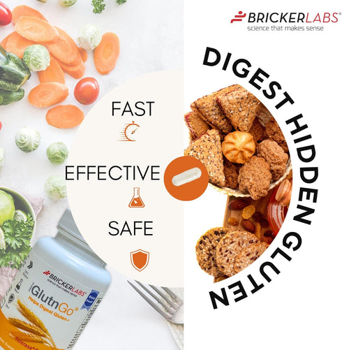 GlutnGo with Tolerase G 100mg Digestion Supplement for Gluten Intolerance, Clinically Proven to Help Digest Gluten, Fast, Effective and Safe Diges...