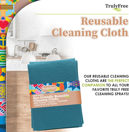 Reusable Cleaning Cloth, 2 Pack - Multipurpose Super Absorbent, Reusable, Durable, Washable Kitchen Towels, Cleaning Rags, Cloth Wipes, Wash Rags,...