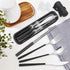 Reusable Utensils with Case, Travel Silverware Set with Case, 18/8 Stainless Steel Flatware Set Include Knife Forks Spoons Chopsticks Portable Cut...