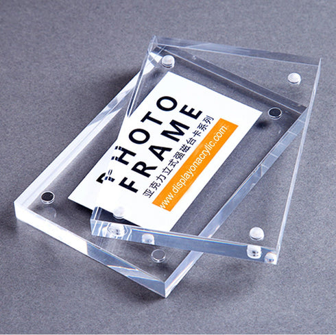 Clear Acrylic Photo Frame,Magnetic Perspex Picture Holders Table Standing Double Side Displays (2.5x3.5)...
