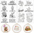 Water Soluble Embroidery Patterns Stabilizers - Rngmsi 2 Sheets Book Lover Stick and Stitch Embroidery Paper Wash Away 14 Pcs Cat Flower Embroider...
