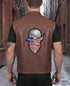Ruthless Halfskull Patch 11.5" | Skeleton Embroidered American Flag Bandana Skull Patriotic Biker Emblem | Large Iron On - by Nixon Thread Co....