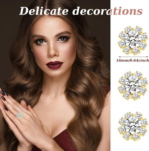 Waydress 70 Pcs 16mm Rhinestone Embellishments Flatback Buttons Jewelry Flower Crystal Accessory for Crafts DIY Jewelry Making Wedding Decoration ...