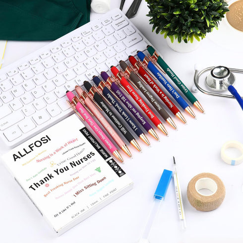 Nurse Pens,for Work Funny Pens Black Ink Ballpoint Pens Gift for Coworker Doctor Nurses Nursing Students Women Men on Nurses week Nurse's day (Sty...