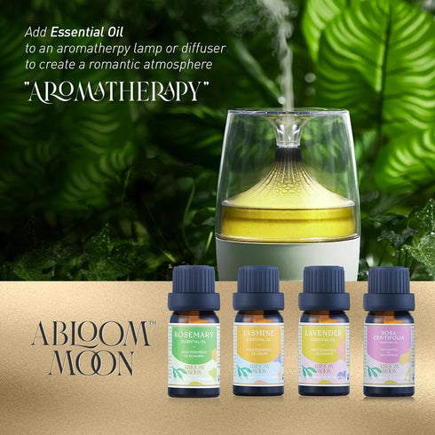 Natural Essential Oil Blend Set, 4 Pack, Essential Oil Blends for Massage, Suitable for Aromatherapy, Massage, Gifts, Hair Care (Jasmine&Rosemary&...