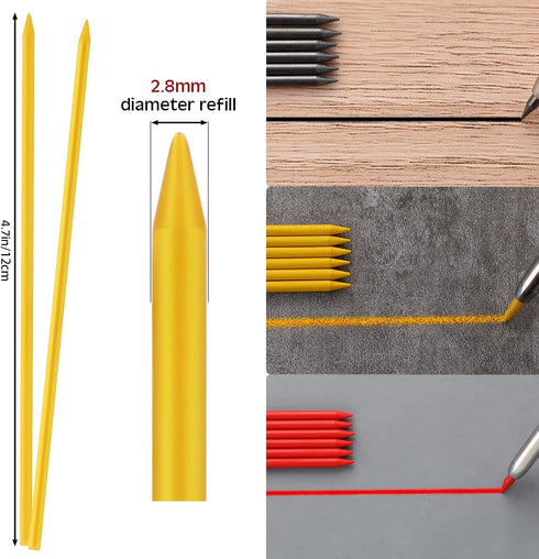 90 Pack 2.8 mm Pencil Refills for Carpenter Mechanical Construction Pencil Replacements Metal Marker Refills Solid Carpenter Pencil Refills for Ca...