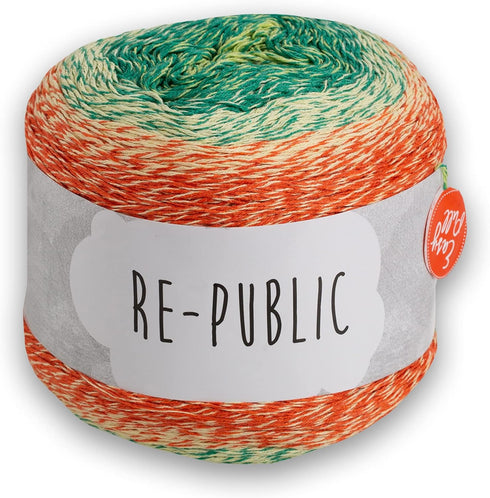 1 Ball Etrofil Re-Public Cake Yarn, 100% Recycled Cotton, 250 g (8.8 Oz) 1000 m (1093 yds), Fingering: 1, Variegated Colors (Variegated RJ017)......