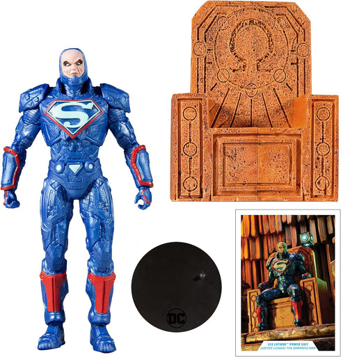 McFarlane Toys DC Multiverse Lex Luthor in Blue Power Suit 7" Action Figure with Throne & Accessories...