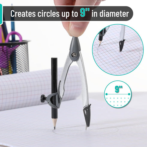 Mr. Pen- Compass for Geometry, Compass with Pencil, Drawing Compass Drawing Tool, Math Compass, Drafting Tools, Drawing Tools, Geometry Compass, C...