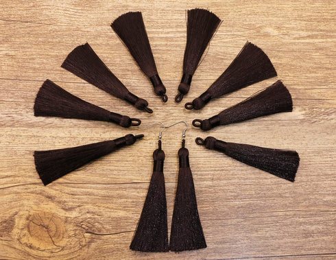 Tupalizy 10PCS Handmade Soft Silky Tassels with Hanging Loop for Bookmarks Keychains Earring Bracelets Jewelry Making Souvenir Graduation Clothing...