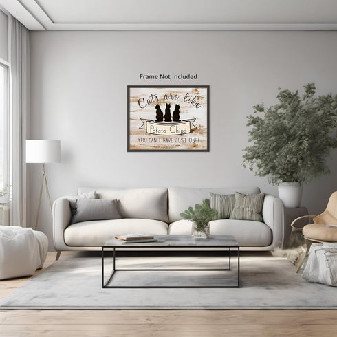 Posterizer 1 pcs-Cats are Like Potato Chips-Funny Cat Sayings-Art for Animal Lovers-Comedy Art-Gift For Animal Lovers-Living Room Bedroom Decor- u...