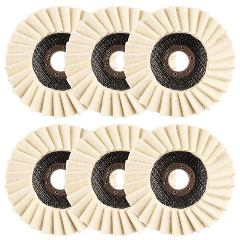 6 Pcs Wool Polishing Wheel Disc 4-1/2" x 7/8" Arbor, Thicken Buffing Wheel for Angle Grinder, Grinder Polishing Wheel Great for Buffing Metal, or ...