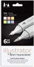 Illustrator by Spectrum Noir Tip Artist Alcohol Marker 6 Piece Tints...