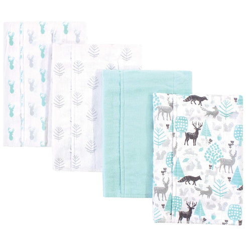 Hudson Baby Unisex Baby Cotton Flannel Burp Cloths, Linocut Woodland Neutral, One Size...