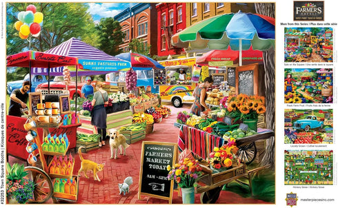 MasterPieces 750 Piece Jigsaw Puzzle for Adults, Family, Or Youth - Town Square Booths - 18"x24"...