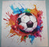 Fabric Panel 14"x14" Soccer Ball 100% Cotton Quilting Panel Square AM1456...