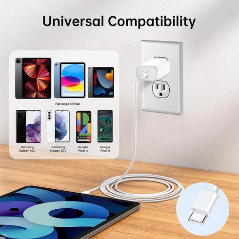 iPhone 15 Charger, 30W USB C Fast Charger with 6.6ft Cable for iPhone 15/15 Plus/Pro/Max, iPad Pro Charger Wall Charger for iPad Pro/Air/Mini, Sam...