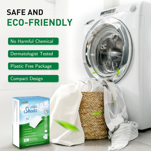 Laundry Detergent Sheets - Stain Fighting Enzymes - Concentrated Liquidless Laundry Sheets - Free & Clear - 320 Loads - Free of Harsh Chemicals - ...