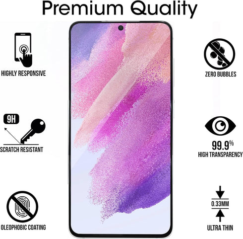 amFilm (3 Pack) Compatible with Samsung Galaxy S21 FE(Fan Edition 5G 2021) Tempered Glass Screen Protector with Easy Installation Kit, HD Clear, C...