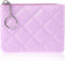Coin Purse, Rhombus Embroidery PU Zipper Coin Purse Portable Wallet Short Ladies Coin Purse Zippered Keychain Mini Coin Bag for Women & Men Coin W...