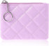 Coin Purse, Rhombus Embroidery PU Zipper Coin Purse Portable Wallet Short Ladies Coin Purse Zippered Keychain Mini Coin Bag for Women & Men Coin W...