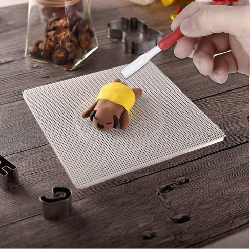 Cookie Turntable, 7" Clear Decorating Turntable With Acrylic Bearing Base and Non-Slip Mat, Helps Icing Cookies Faster & Better (Square)...