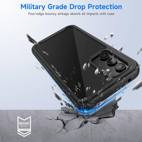 seacosmo Case for Samsung Galaxy A54 5G, with Built-in Screen Protector, Full Body Shockproof Protection Phone Cover?Black...