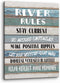 PHAMTE Funny River Rules Inspirational Quotes Wall Art, Farmhouse River Lake House Sign Print Framed Canvas Painting Artwork Home Room Office Deco...