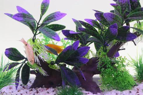 AQUA KT Aquarium Landscape Simulation Artificial Plant Purple, Plastic Plant for Fish Tank Decoration, Aquatic Water Plant, Fish Bowl Ornament...