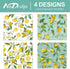 Generic AnyDesign 12 Sheets Summer Lemon Wrapping Paper - Not Roll - Watercolor Lemon Flowers Gift Wrap Paper Bulk Folded Flat Art Paper for Summe...