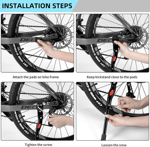 ROCKBROS Bike Kickstand Adjustable Bike Rear Mount Kickstand Bike Side Kickstand Aluminium Alloy Adults Kick Stand for 22’’-28’’ Inch Mountain Bik...