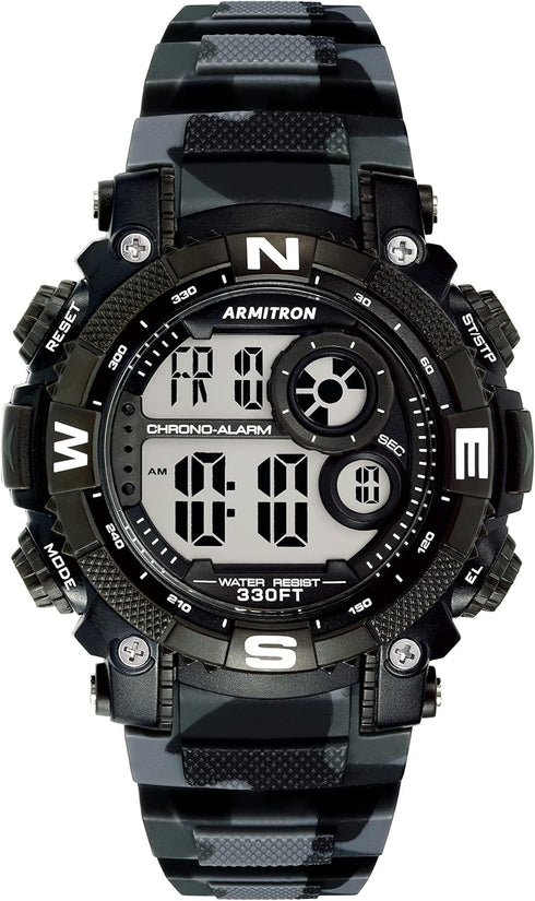 Armitron Sport Men's Quartz Sport Watch with Plastic Strap, Black, 22 (Model: 40/8284CBK)...