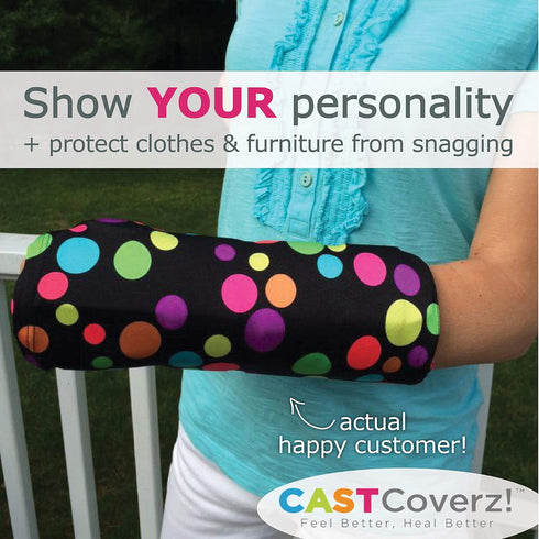 CastCoverz! Designer Arm Cast Cover - Neon Tracks - Medium Short: 11" Length X 9" Circumference - Removable and Washable - Made in USA...
