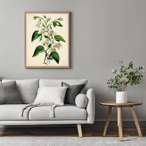 Posterizer 1 pcs-delicate art of white blossoms and lush green foliage 3-Floral & Botanical Art Gift for Men Women Entrepreneur Teens Decor for ...
