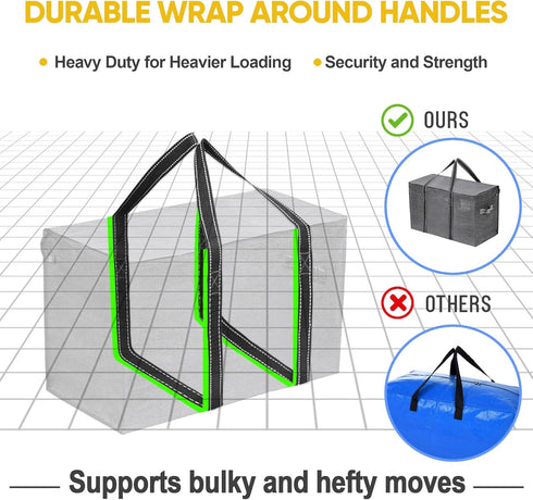 VENO 2 Pack Moving Bags, Moving Supplies, Moving Boxes, College Packing Storage Boxes with Lids Alternative, Heavy Duty Totes, Extra Large, Sturdy...