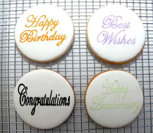 Designer Stencils Script Celebration Cake Stencils Set, Beige/Semi-Transparent...