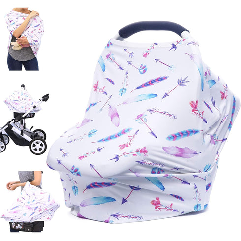 Car Seat Covers for Babies - Carseat Canopy, Multi-use Breastfeeding Covers, Girls and Boys Baby Shower Gifts...
