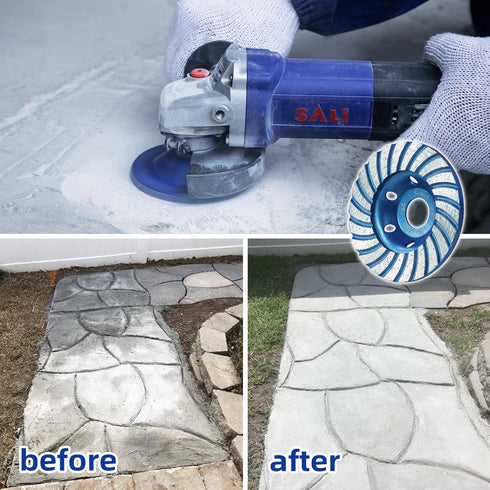 SALI Diamond Concrete Grinding Wheel 4 1/2 inch for Polishing and Cleaning Stone Concrete Surface, Cement, Marble, Rock, Granite, and Thinset Remo...