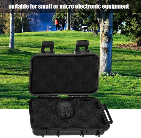 Tbest Small Waterproof Container,Outdoor Waterproof Shockproof Airtight Survival Box Storage Container Case Carry Box Black Dry Storage Box for Fi...