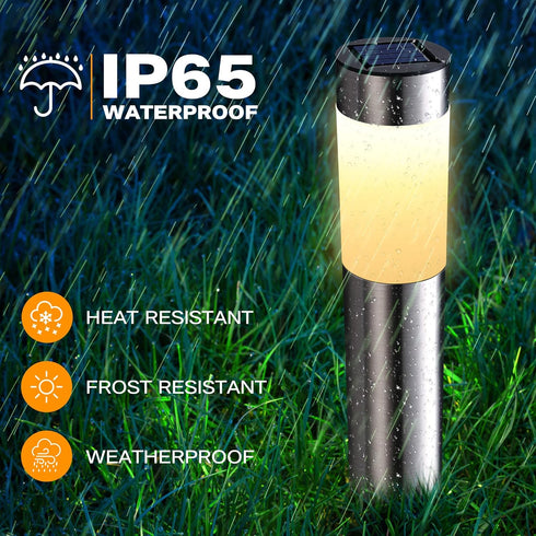 Lomotech 2 Pack Solar Pathway Lights Outdoor, Modern Design Waterproof Solar Landscape Lighting, Bright Solar Garden Lights for Patio Lawn Yard Wa...