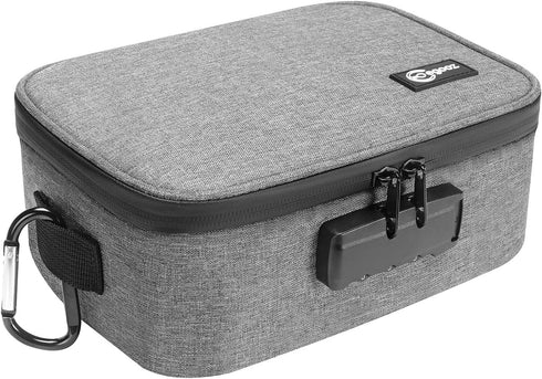 Egooz Large Smell Proof Stash Locking Bags with Combination Lock - Waterproof Smell Proof Containers Box Case for Home and Travel Grey...