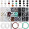 840pcs 8mm Glass Beads for Jewelry Making, 24 Colors Glass Beads for Bracelet Making, Marble Round Loose Beads for Men Women Bracelet Earring Neck...