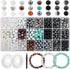 840pcs 8mm Glass Beads for Jewelry Making, 24 Colors Glass Beads for Bracelet Making, Marble Round Loose Beads for Men Women Bracelet Earring Neck...