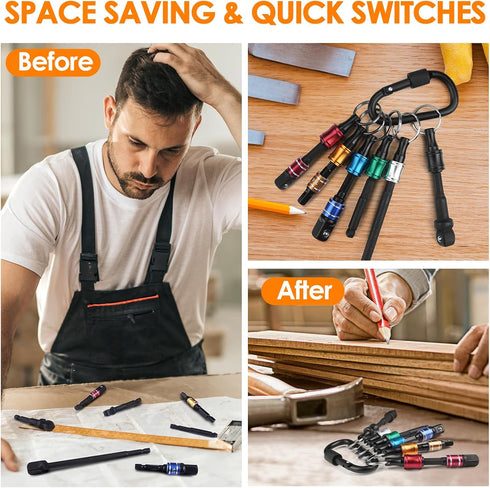 Stocking Stuffers for Men Adults Bit Holder Tools Gifts for Men Gifts Christmas 1/4 Hex Shank Socket Screwdriver Drill Bit Holder Keychain Impact ...