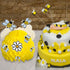 4 Pieces Honey Bee Centerpieces Honeycomb Decorations Yellow Bee Honeycomb Table Centerpieces with Sunflower Stickers for Bee Day Gender Reveal Bi...