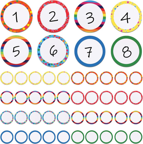 48 Pcs Numbers Magnetic Accents Round Whiteboard Magnets for Whiteboard Labels Numbers Circle Magnets Name Colorful Blank Magnets for Whiteboard C...