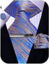 Mens Tie and Pocket Square Set, Silk Tie Handkerchief Cufflinks and Clip Set for Men...